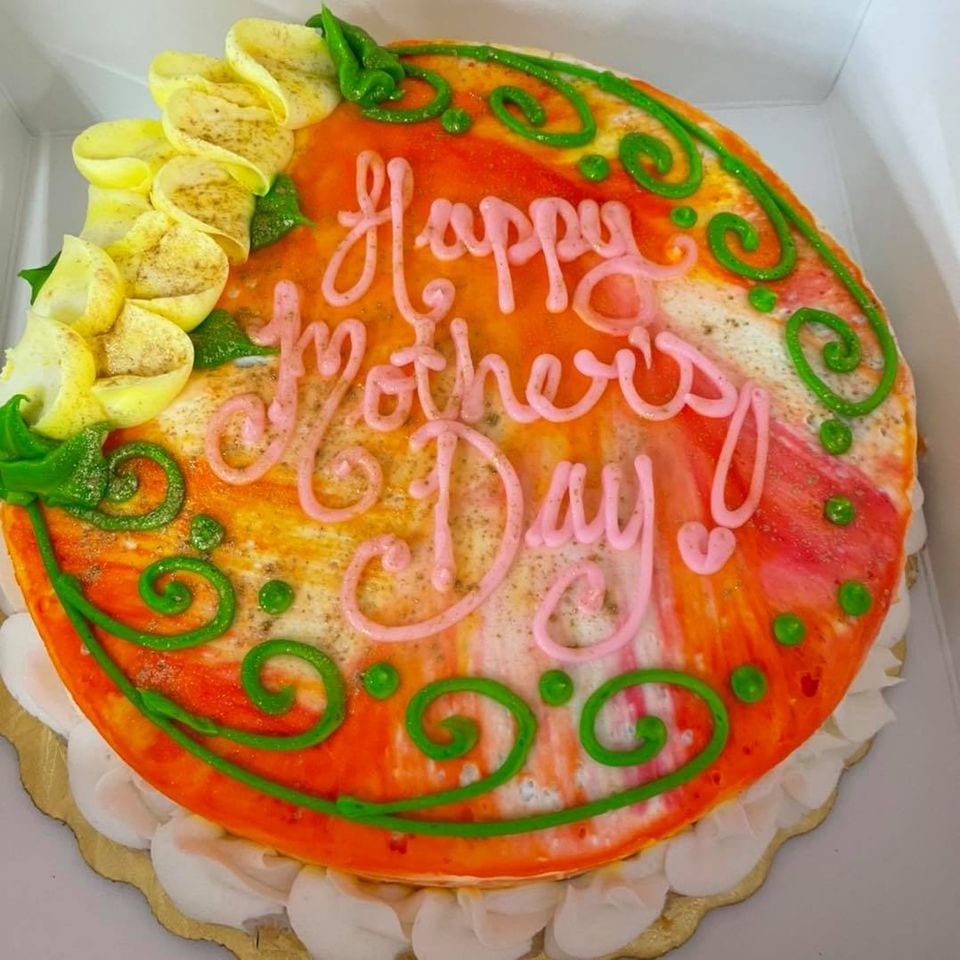 Orange Cake with Yellow flowers